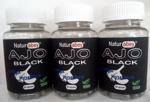 Ajo Black, Ajo Negro, Oferton 3 Frascos 60 Cápsulas.
