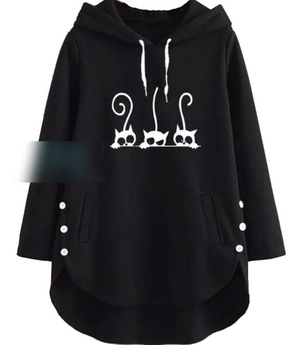 Saco Buzo Hoodie De Capota Diseño Gatos Talla Niño(a)