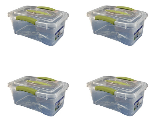 Pack 4 Cajas Organizadoras 6 Litros Wenco 15x22x33 Cm