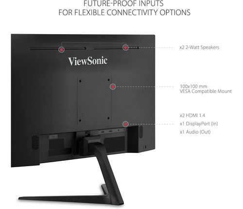 Imagen 6 de 9 de Viewsonic Vx2418-p-mhd 24 Pulgadas Full Hd 1080p 165hz 1ms V