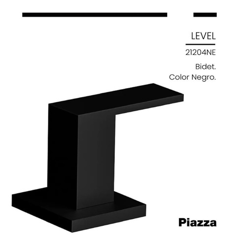 Imagen 4 de 8 de Grifería Piazza Bidet Level 21204ne Negro Con Transferencia