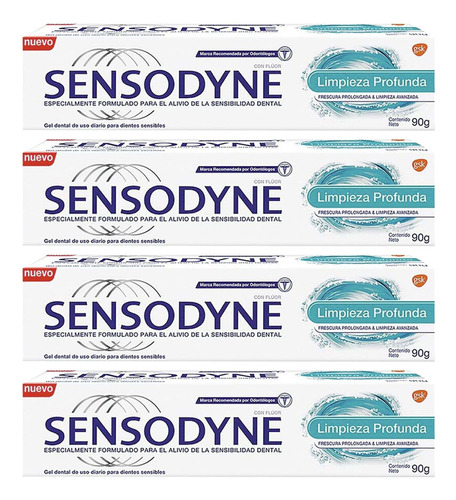 Pack Crema Dental Sensodyne Limpieza Profunda 90 Gr