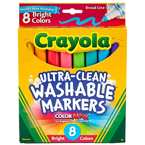 Marcadores Brillantes Lavables Crayola De 8 Unidades, Multic