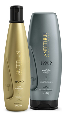 Kit Aneethun Blond System Sh Silver + Mask Cinza 250g