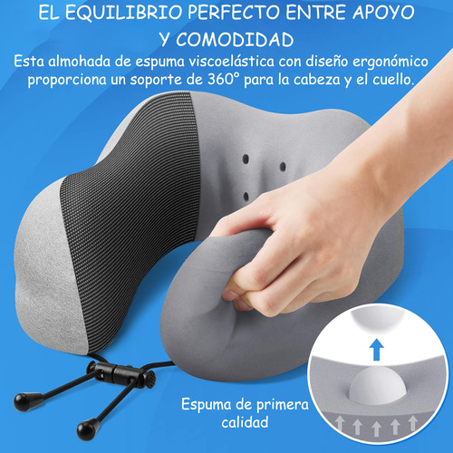 Almohada Cuello Especial Para Viajes Cojin Viscoelastico