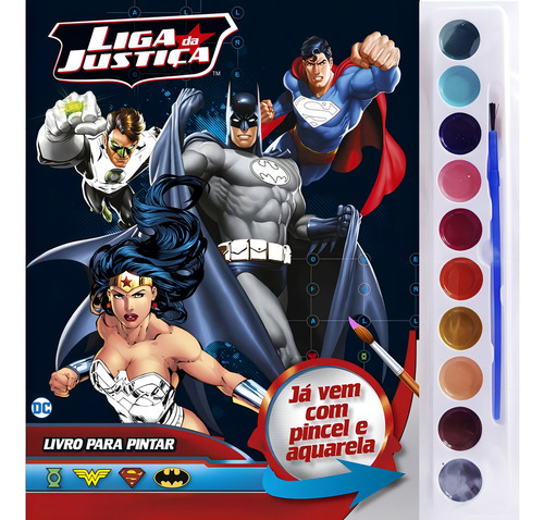Liga Da Justiça Livro Para Pintar com Aquarela, de (Organizador) On Line Editora. Editorial On Line Editora, capa mole em português, 2020