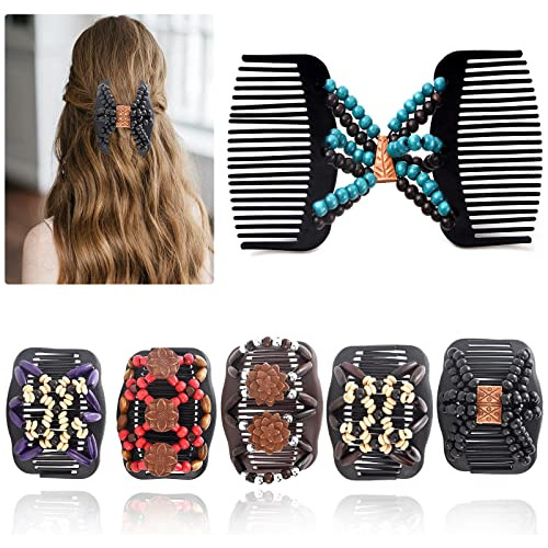 Yeshan Magic Hair Combs For Women Wood Beaded Stretch Y1pll