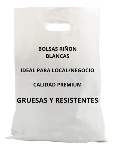 100 Bolsas Riñón Blancas 20x30 Resistentes Calidad Premium