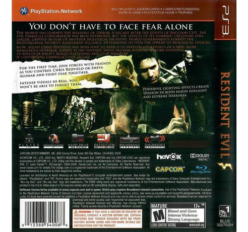Resident Evil 5 Ps3 Mídia Física Pronta Entrega Seminovo (Recondicionado)
