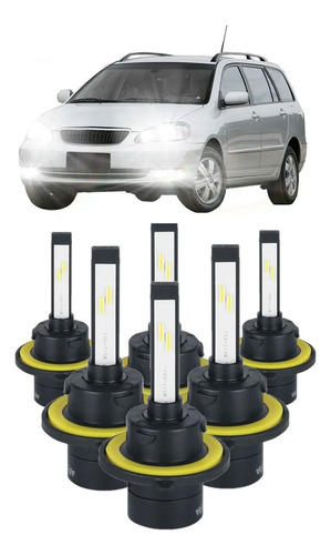 Kit 6 Ultraled Farol Alto Baixo Milha Fielder 2003 A 2008