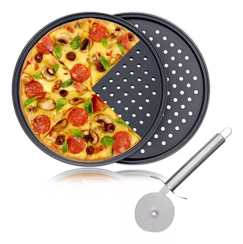 Charolas de Aluminio p/Pizza con Bordes de diferentes Diametros- – ZONA CHEF