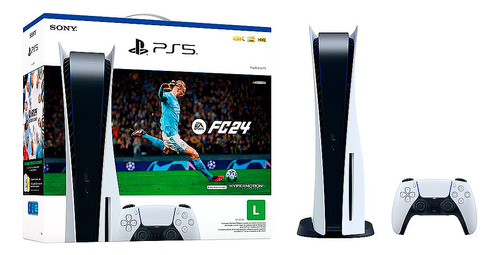 Playstation 5 825gb Disco + Bundle Ea Sports Fc 24 Midia Física Cor Branco E Preto Sony Bivolt