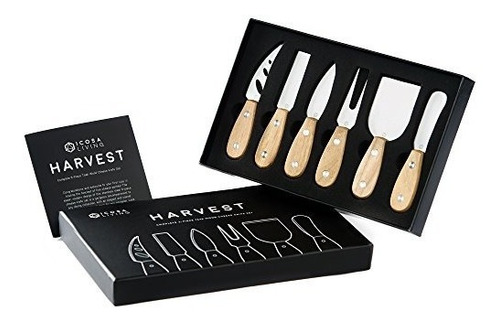 Harvest Set De Cuchillos De Queso De Primera Calidad De 6 Pi