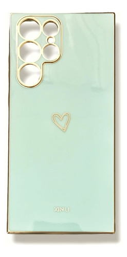 Estuche Forro Funda De Colores Con Marco Dorado Para Samsung