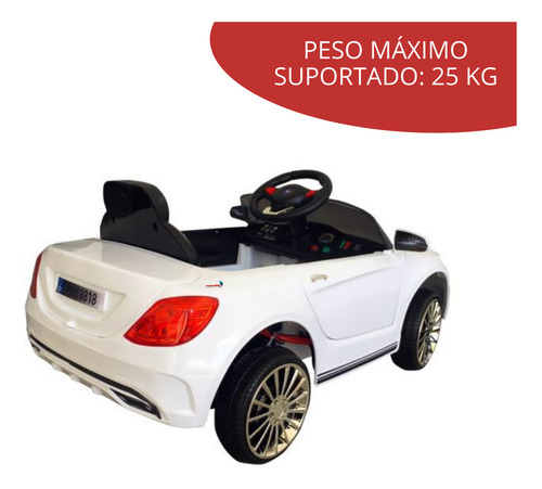 Mini Carro Eletrico Infantil 6v C/ Controle Remoto Branco