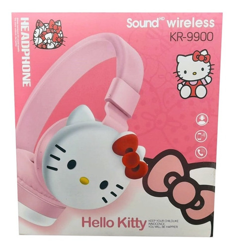 Audífono Infantil De Hello Kitty Con Bluetooth Kr-9900 