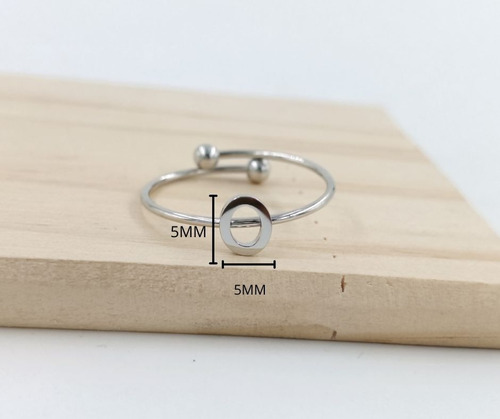 2 Uds De Anillos Con Inicial Acero Inoxidable Vie Or O Ajustable
