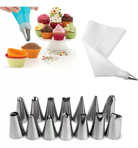 Jogo De Bicos Inox Kit Com 77 Peças Confeitar Bolo, Tortas Kit Confeiteiro  Completo Para Decoração De Bolo em Inox com 77 Pçs