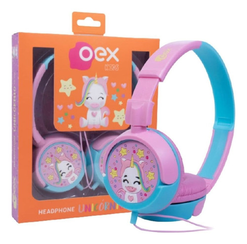 Headphone Fone  Kids Criança  Unicornio Rosa Hp-304 Oex 