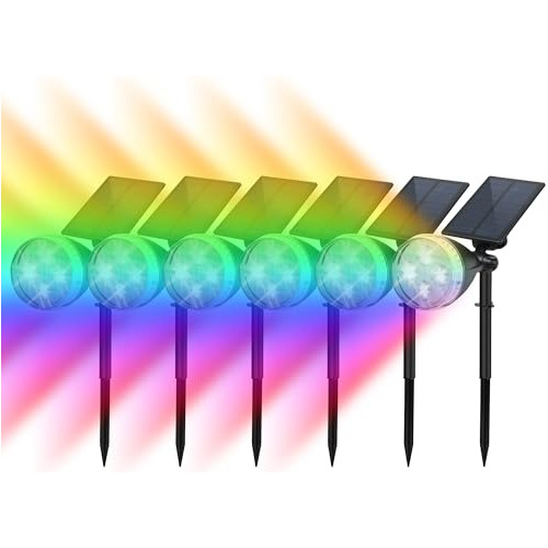Solar Spot Lights Outdoor 9 Mode Color Changing(4000k D...