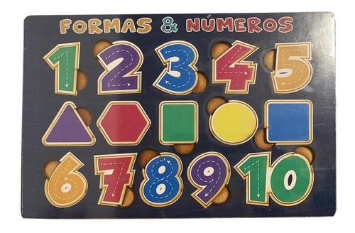 Quebra-cabeça Encaixe Formas E Números Brinquedo Pedagógico