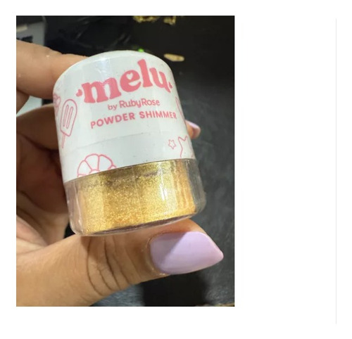 Polvo Iluminador Powder Shimmer Esponja Espejo Melu Rubyrose