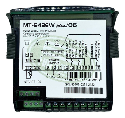 Controlador Digital Full Gauge Mt-543e Log/04 Cor Preto 115/230v