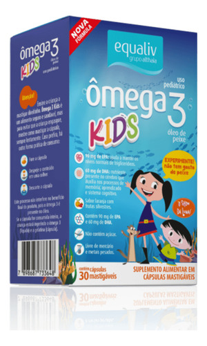 Kit C3 Ômega 3 Kids: Nutrição Completa Suplemento - Equaliv Laranja Com Frutos Silvestres