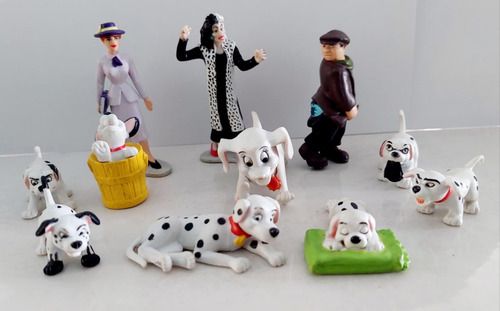 Figuras La Malvada Cruella Y Perritos 101 Dalmatas. C33 (Usado)