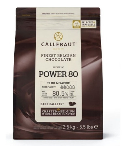 Botones De Chocolate Amargo 80% Callebaut X 2,5 Kg