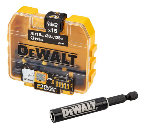 Set 15 Puntas + Adaptador Magnético Dewalt Dt70522t-qz