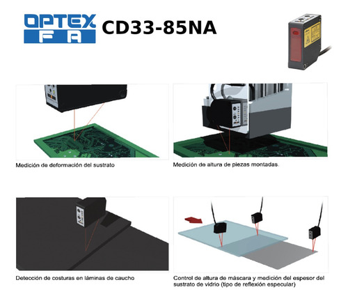 Sensor Difuso Miniatura Cd33-85na Clase2 Npn/4-20 Ma Optex