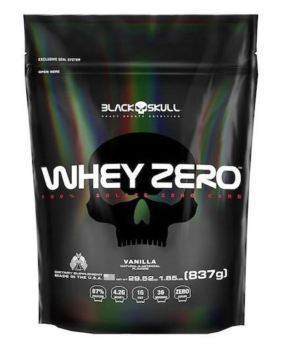 Suplemento em pó Black Skull  Whey Protein Whey Zero sabor  baunilha de 837g