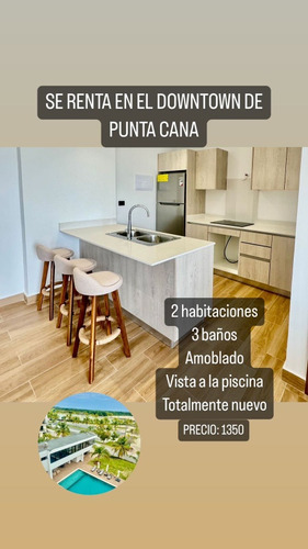 Rento Apartamento En Downtown Punta Cana De 2hb En 1350us