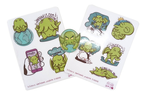 Set Stickers Calcomania Kawaii Decoración Cthulhu Lovecraft