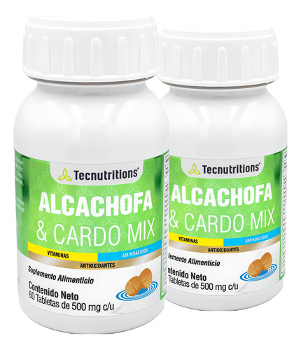 Kit De 2 Suplementos Alcachofa Y Cardo Tecnu® Hígado Detox Sabor Sin sabor