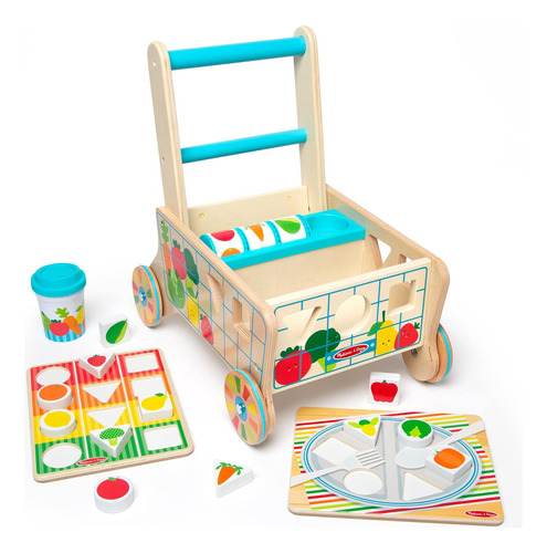 Carrito De Madera Para Niños + Y Formas