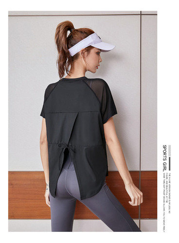 Playera Deportiva De Manga Corta Para Mujer, Holgada Y Delga