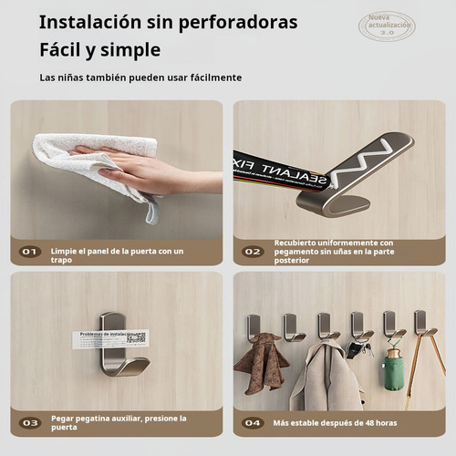 Ganchos Adhesivo De Acero Inoxidable Para Baño Y Cocina 20pc Ganchos Toalleros Adhesivos De Pared Para Toalla Baño Cocina