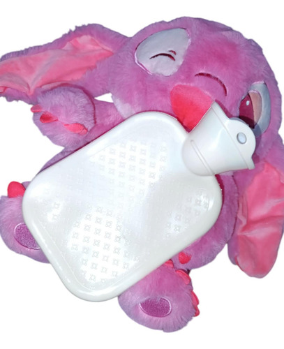 Peluche Stitch + Bolsa De Agua Caliente Para Aliviar Colicos Rosa Chicle