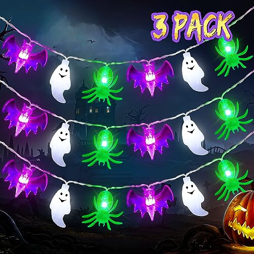 3 Paquetes De Luces De Halloween De 30 Pies 90 Led, Dec...