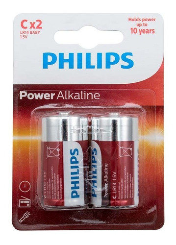 Philips  Pilas Alcalinas Tipo C - 6 Empaques Por...