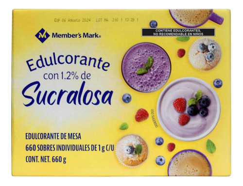 Edulcorante Endulzante Sucralosa 660 Sobres 1g