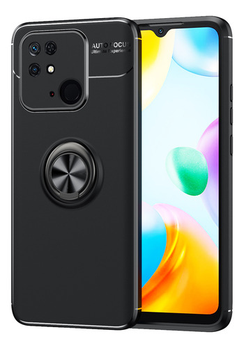 Funda Case Xiaomi Poco C40 Metal Ring + Mica Cristal 9d