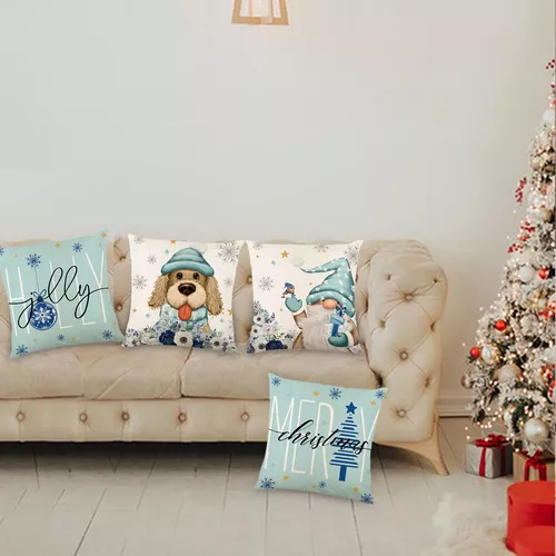 4pcs Fundas De Almohada Navideñas 18x18 Pulgadas, Árbol De Navidad