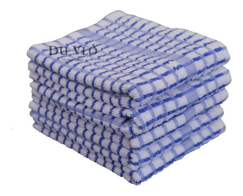 4 Trapos Secadores Toalla De Cocina La Josefina 100% Algodón Color Azul