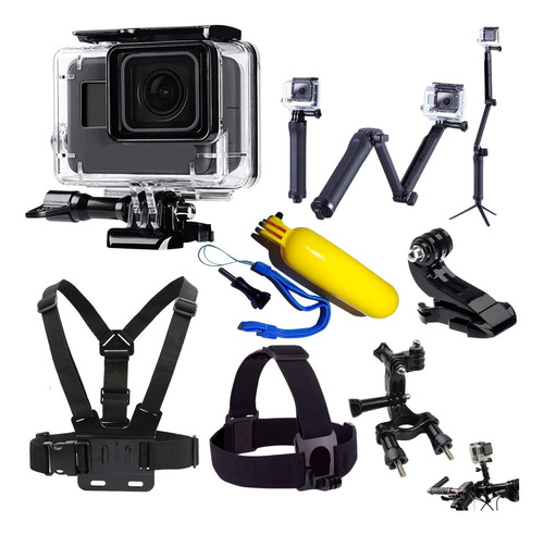 Kit P Gopro Hero 6 7 Black Tripe Estanque Sup Guidao Peito