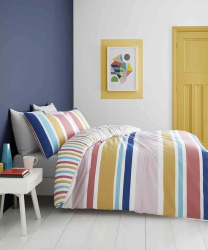 Funda Para Plumón O Duvet, Diseño Brighton Stripe M 1.5 Plaz