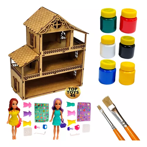 Casinha De Boneca Barbie Infantil Mdf Pintado Kit Completo