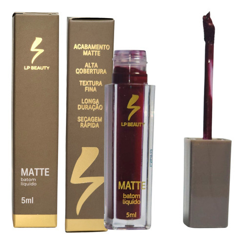  Batom Liquido Matte Cor Merlot - Lp Beauty Acabamento Mate